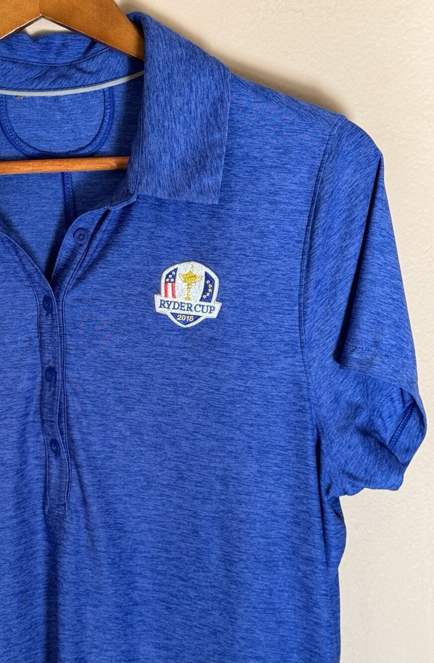 Women's 2018 Ryder Cup Blue Polo Shirt Large Golf